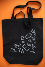 Tote Bag : Stationery Symbols : Black