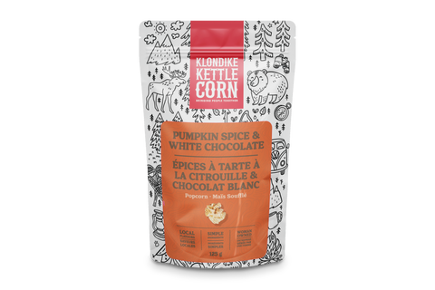 Pumpkin Spice & White Chocolate Drizzled Popcorn