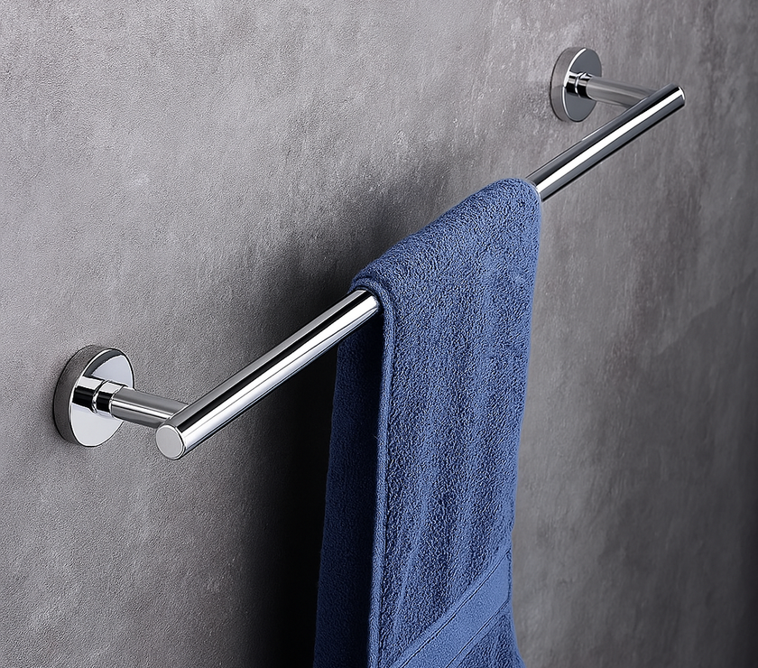 3-Piece Matte Black Round Bathroom Hardware Set – Bar + Hook + TP