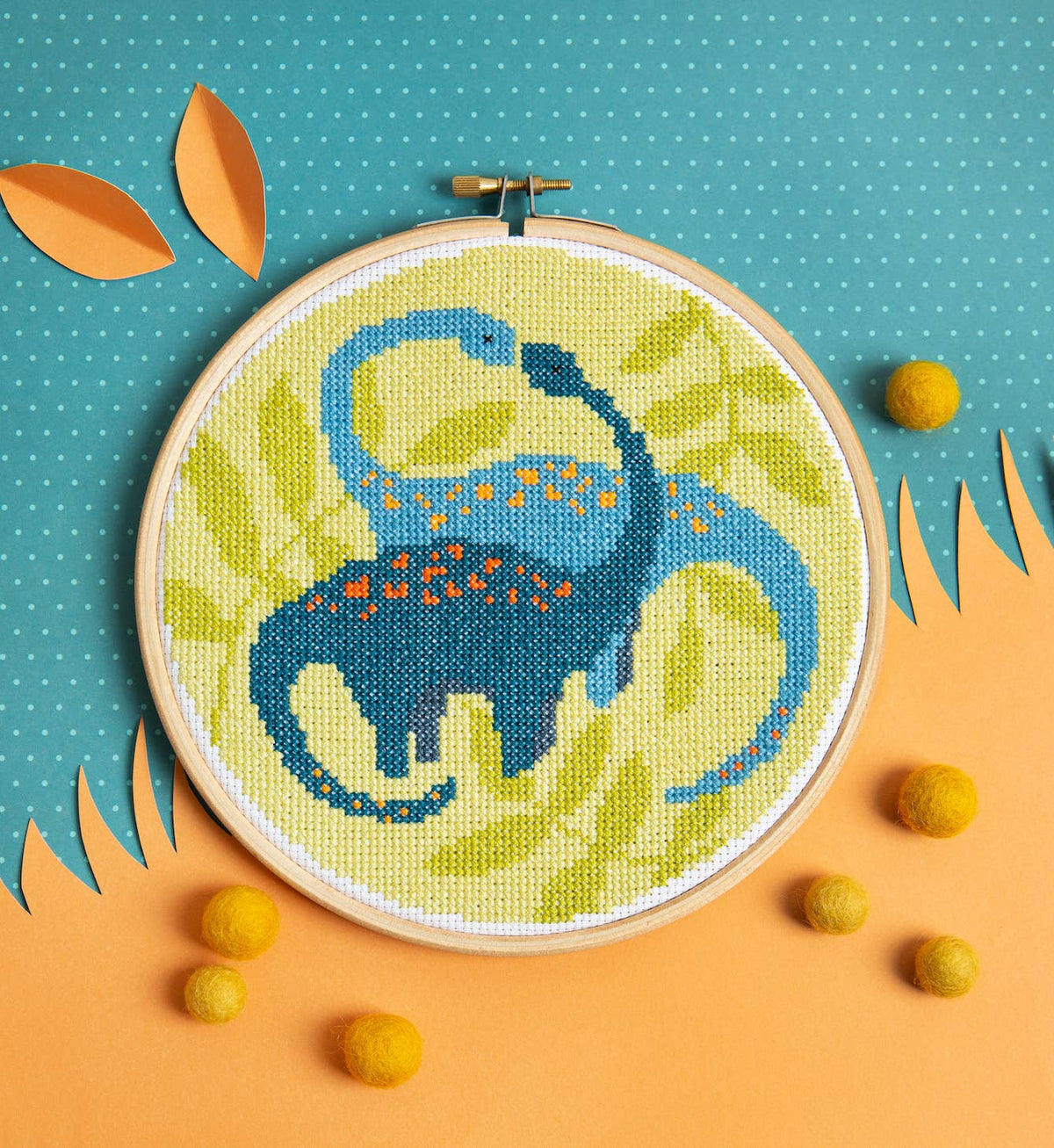 Diplodocus Cross Stitch Kit | Dinosaur Craft Kit