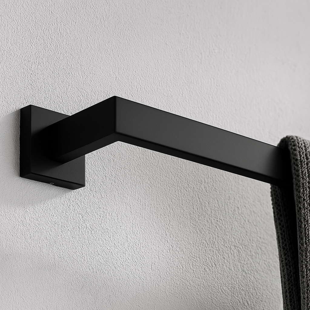 3-Piece Matte Black Bathroom Hardware Set – Towel Bar + Hook + TP