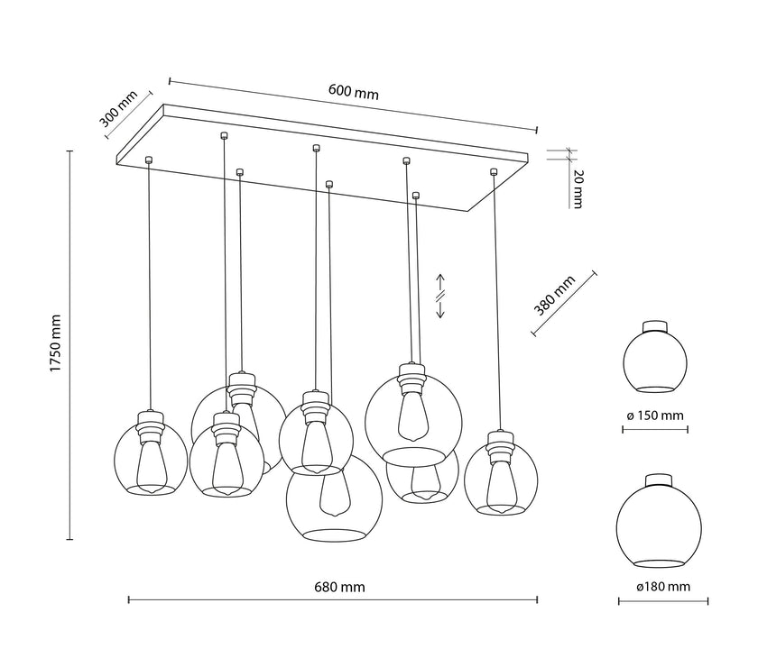 CUBUS Graphite Glass Scandinavian  Pendant Light 8