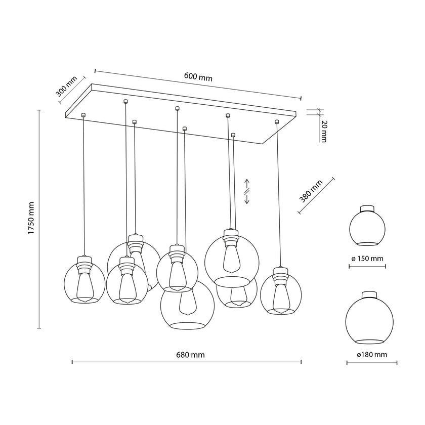 CUBUS Graphite Glass Scandinavian  Pendant Light 8