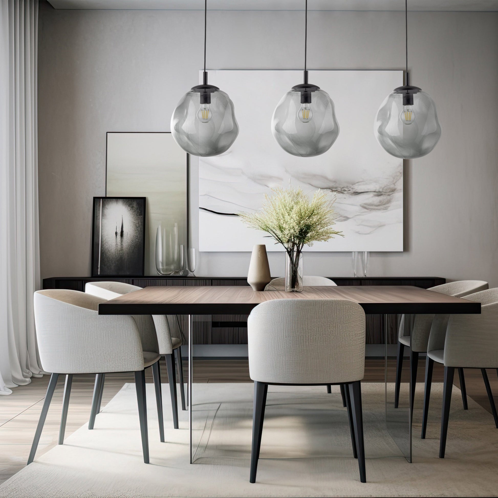 SOL Large Graphite Glass Pendant Light LumoCrafts product_type art-noise.myshopify.com sol-large-graphite-glass-pendant-light