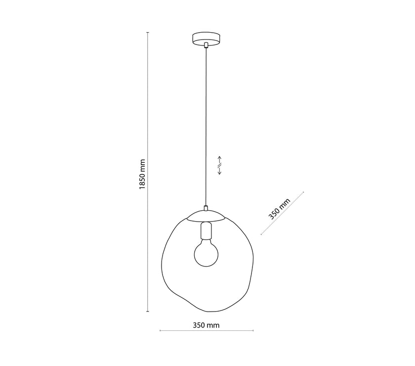 SOL Large Graphite Glass Pendant Light