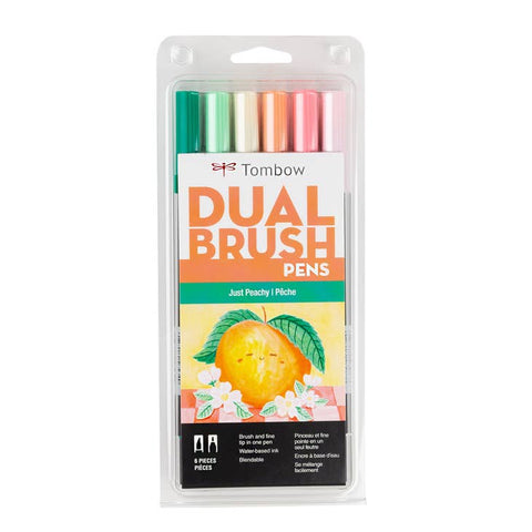 Tombow - Dual Brush Pen Art Markers, Just Peachy, 6-Pack - Art Noise