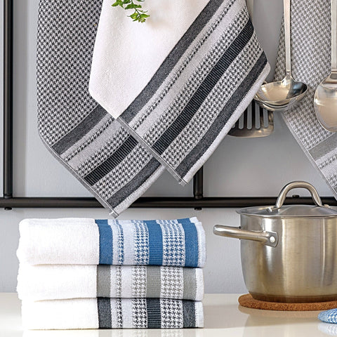 Luxury Terry Houndstooth: Bath Or Kitchen Towels