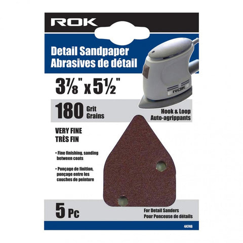 ROK - 5 PC DETAIL SANDPAPER 80 GRIT