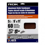 ROK - 5 PC ALUMINUM OXIDE SANDPAPER 60 GRIT