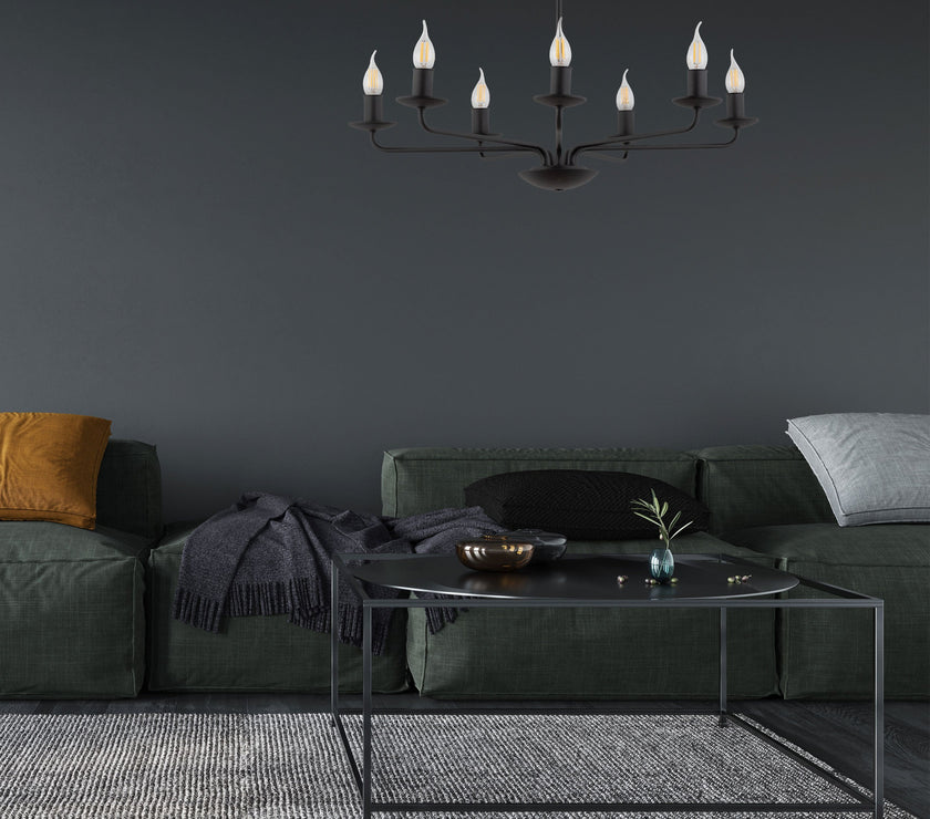 LIMAL Black Vintage Candle Pendant Light