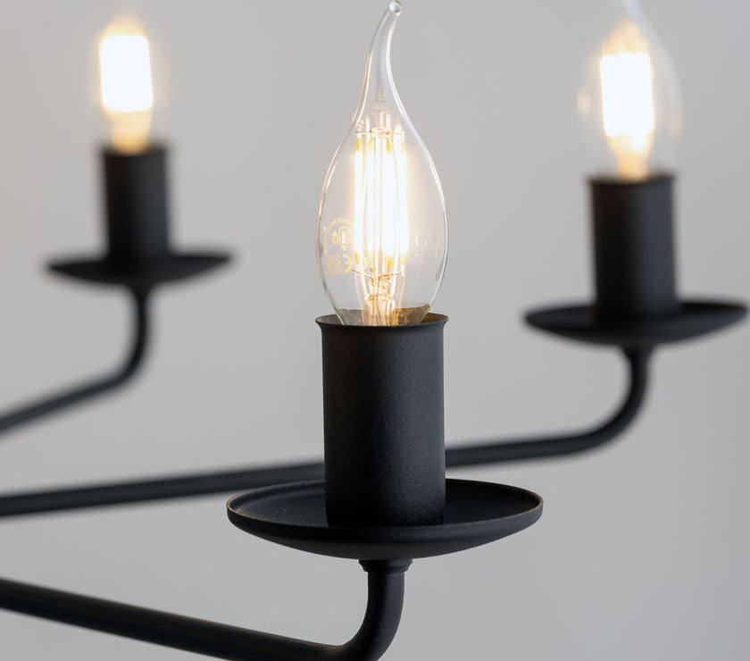 LIMAL Black Vintage Candle Pendant Light