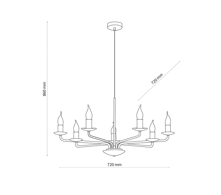 LIMAL Black Vintage Candle Pendant Light