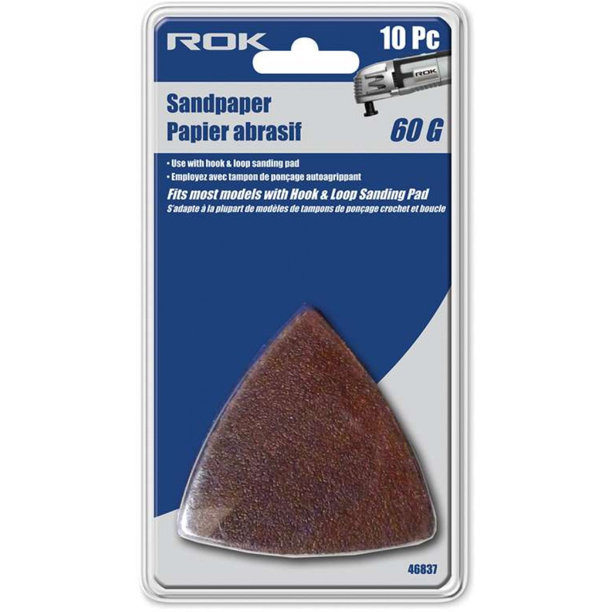 ROK - TRIANGLE SANDPAPER 60G 10 PC