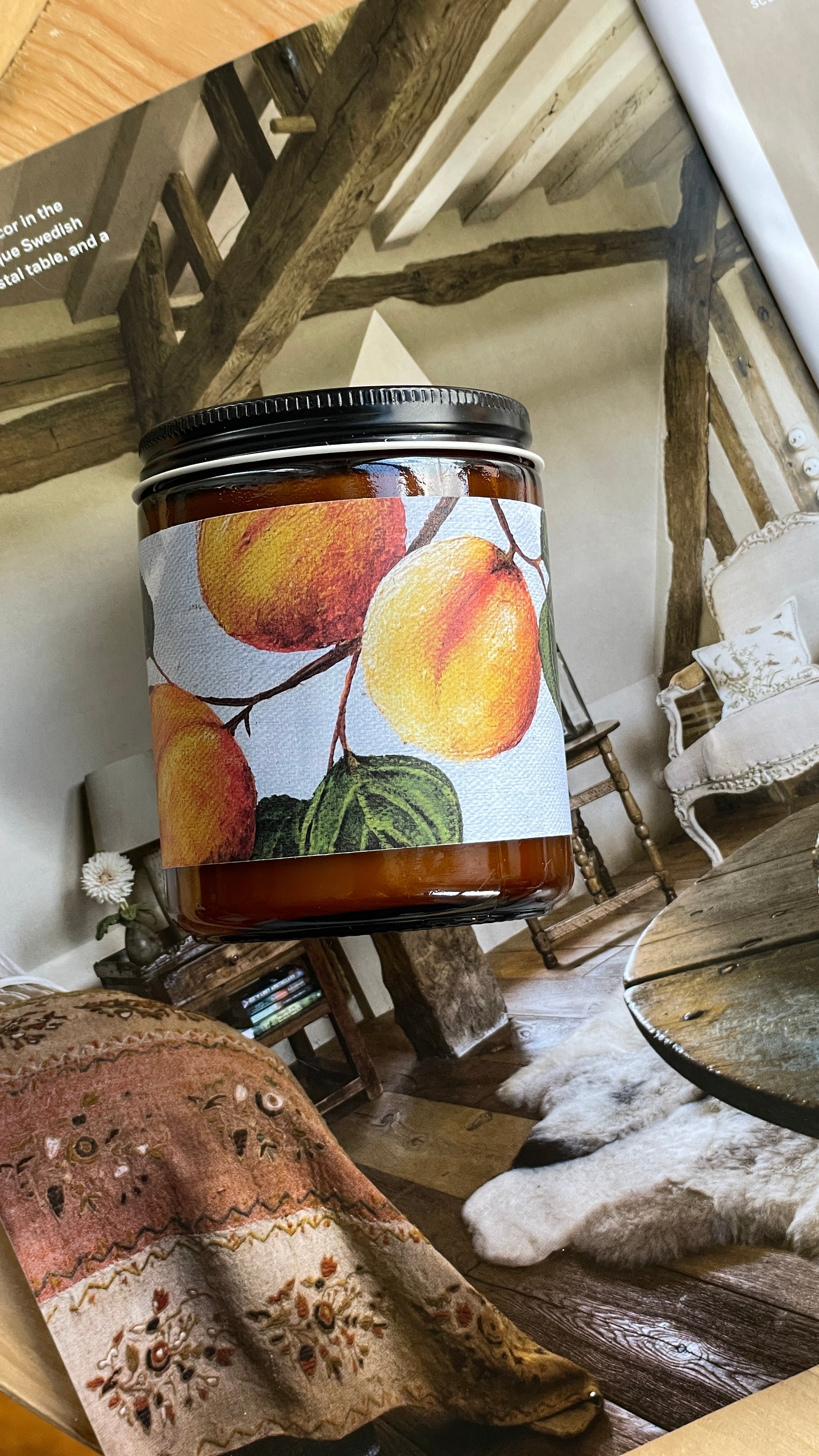 8oz Apricot and Mahogany *Artist Made Label Eloise and Oliver Scented Candle art-noise.myshopify.com 8oz-apricot-and-mahogany-artist-made-label