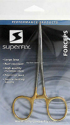 Superfly Forceps, Straight or curved, Gold Large 5.5"