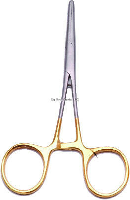 Superfly Forceps, Straight or curved, Gold Large 5.5"