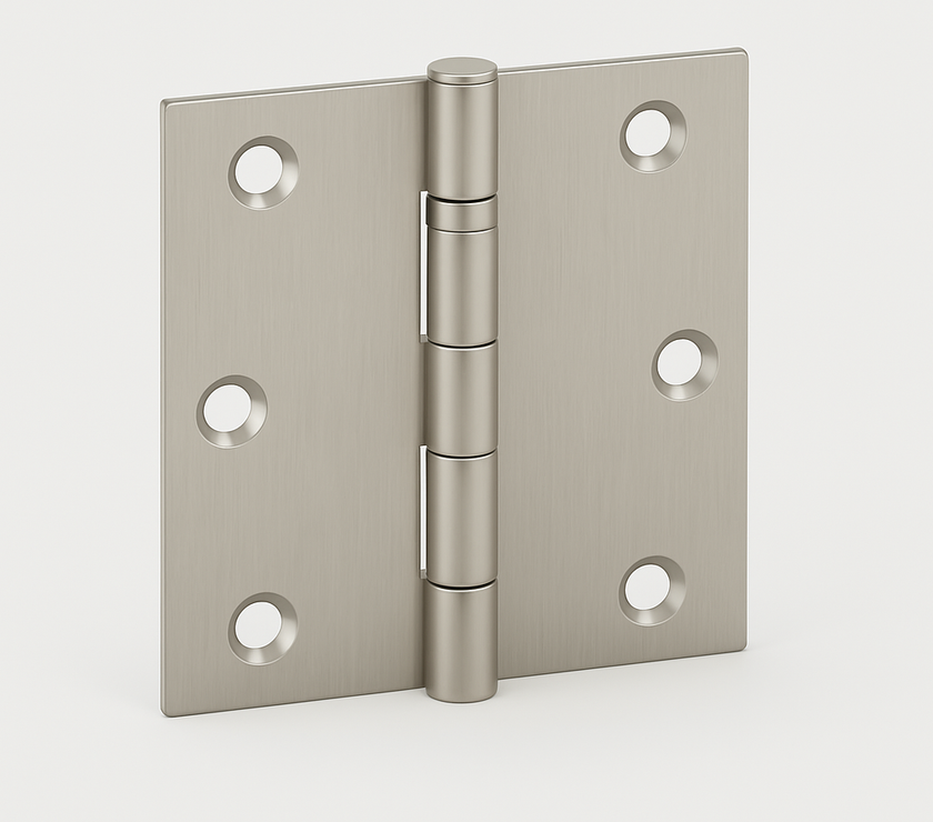 3″ Metal Door Hinge – Brushed Nickel & Matte Black Square & 5/8 Radius