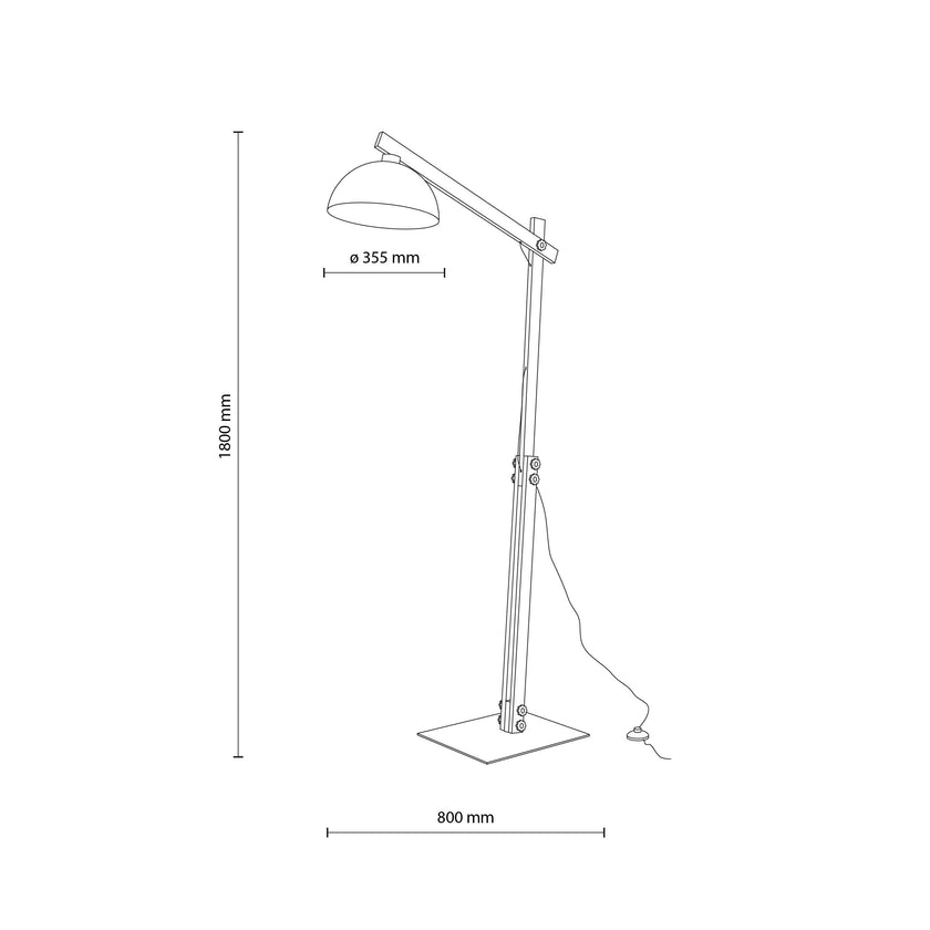 OSLO Black Scandinavian Floor Lamp