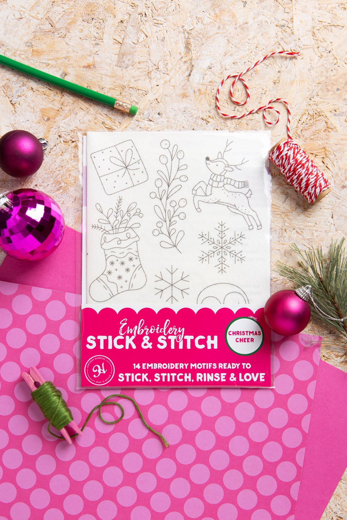 Christmas Cheer Stick & Stitch Embroidery Pack