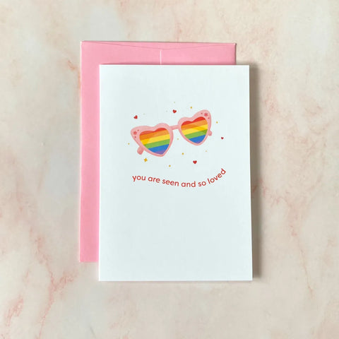  Seen & Loved | Pride Mini Greeting Card Cheeky Peach Designs Cards art-noise.myshopify.com seen-loved-pride-mini-greeting-card