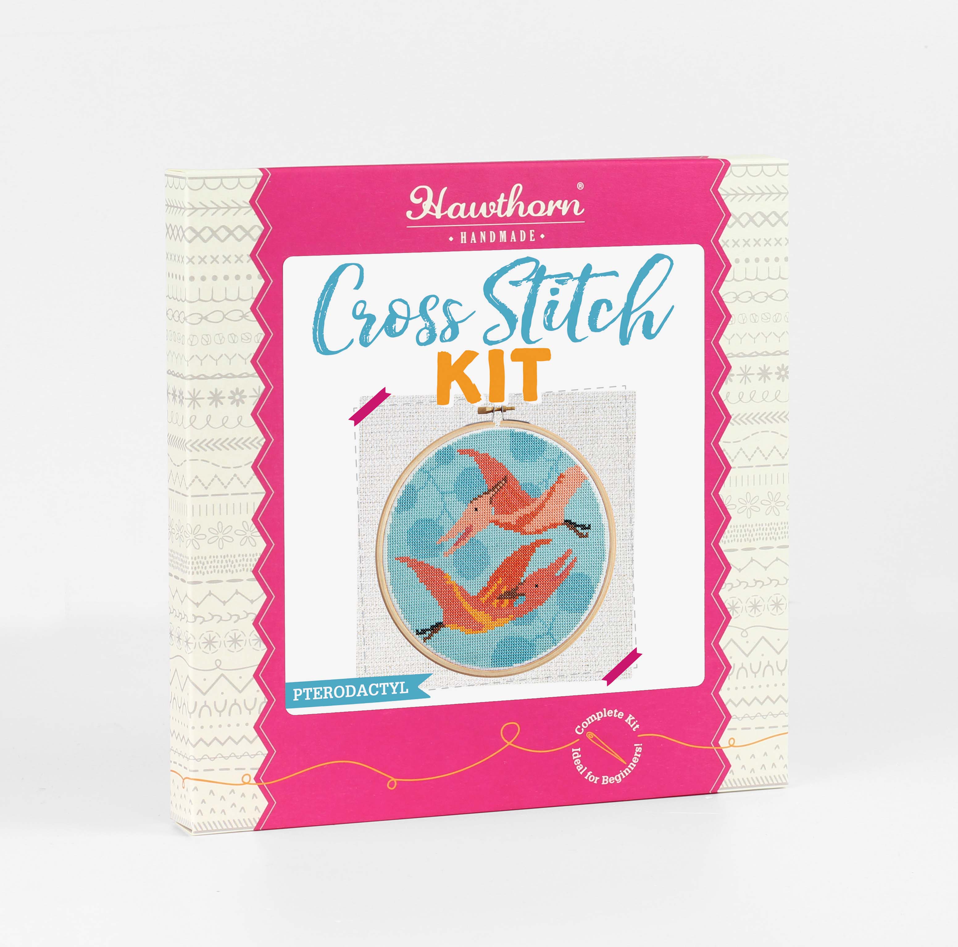 Pterodactyl Cross Stitch Kit | Beginner Craft Kit