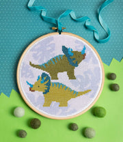 Triceratops Cross Stitch Kit | Dinosaur Craft Kit