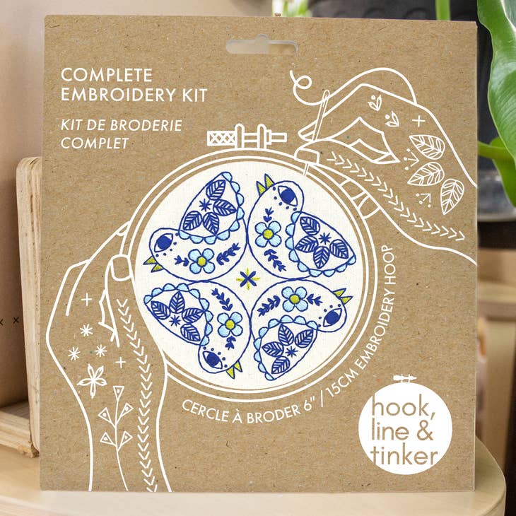 Hook, Line & Tinker - Calling Birds Complete Embroidery Kit - Art Noise