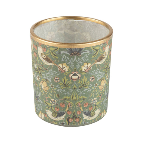 Morris Print Glass Tealight Holder - 3 in