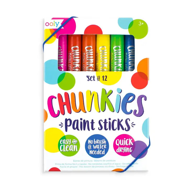 OOLY - Chunkies Paint Sticks Original Pack - Set of 12 - Art Noise