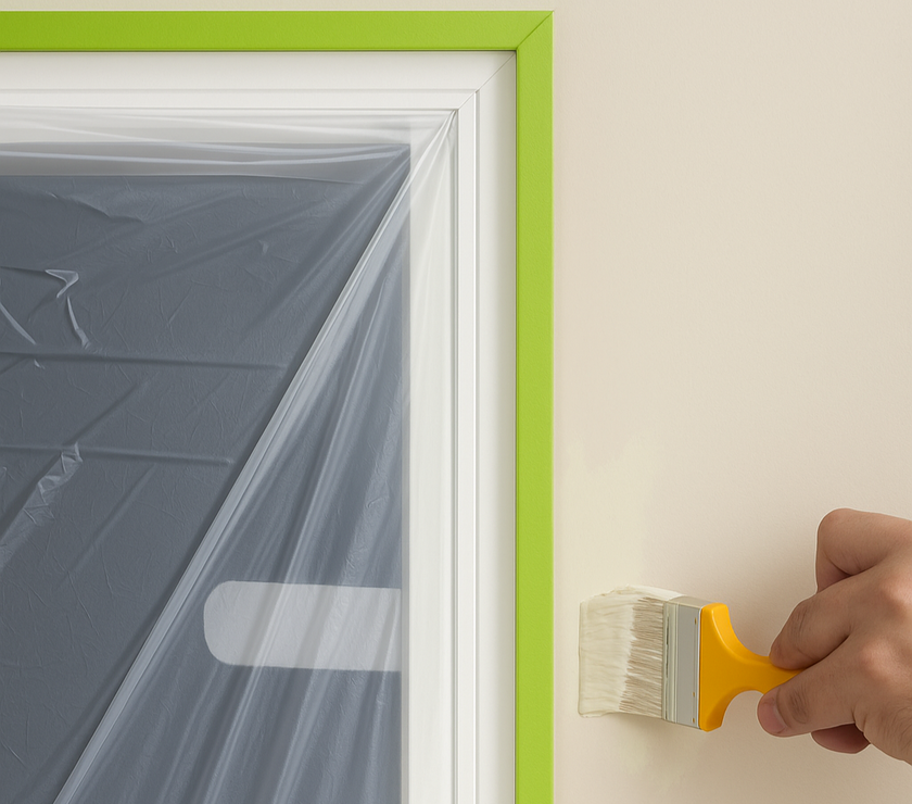 Painter’s Plastic with Tape – Pre-Taped Film | Furniture + Wall Cover