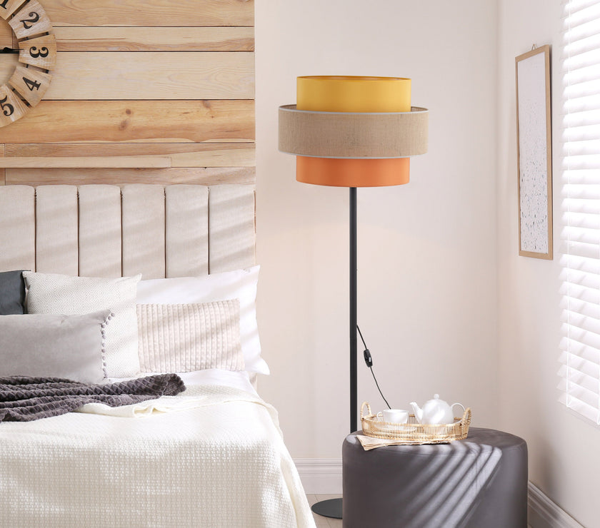 TRIO Jute  Mid-Century Boho Floor Lamp