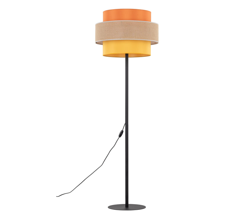TRIO Jute  Mid-Century Boho Floor Lamp