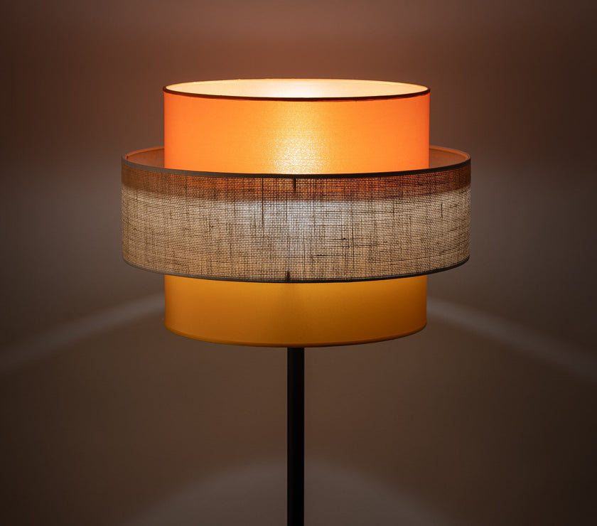 TRIO Jute  Mid-Century Boho Floor Lamp