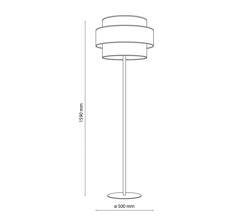 TRIO Jute  Mid-Century Boho Floor Lamp