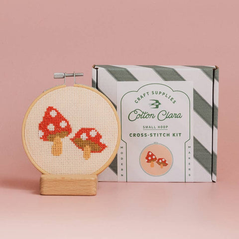Toadstool Cross Stitch Kit - Red