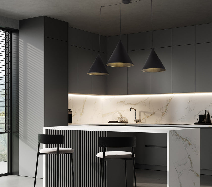 CONO Black Modern Minimalist  Suspension Light 3