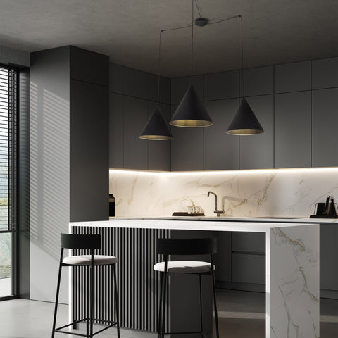 CONO Black Modern Minimalist  Suspension Light 3