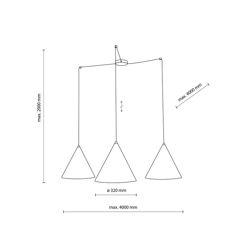 CONO Black Modern Minimalist  Suspension Light 3