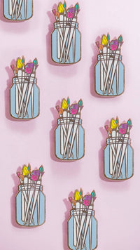 The Gray Muse - Paint Brushes Enamel Pin