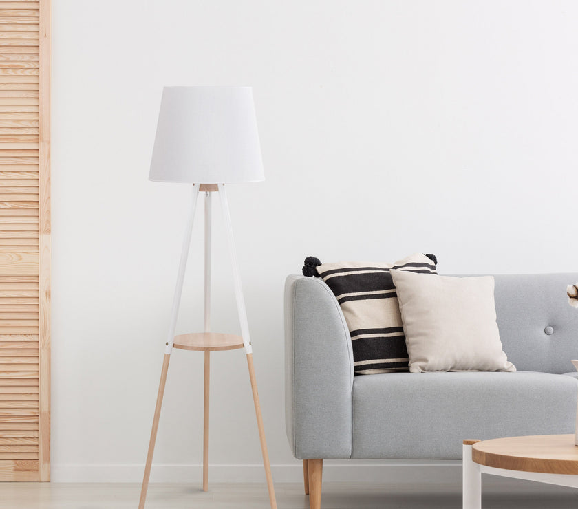 VAIO White Tray Table Floor Lamp