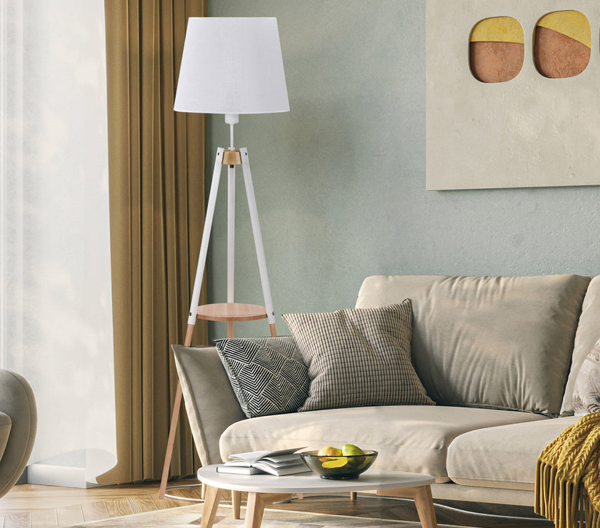 VAIO White Tray Table Floor Lamp