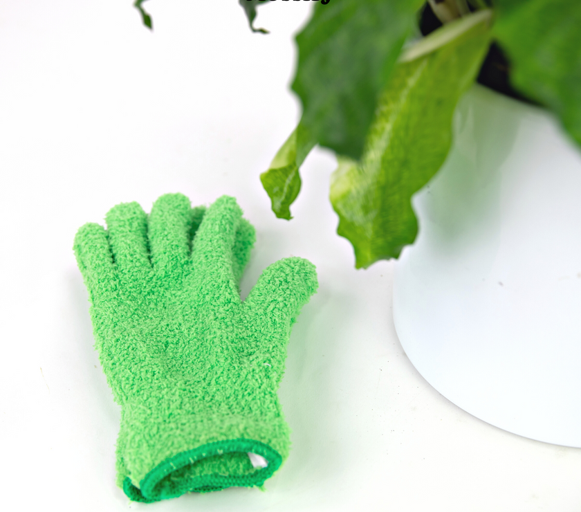 1 Pair Leaf Shining Microfiber Gloves