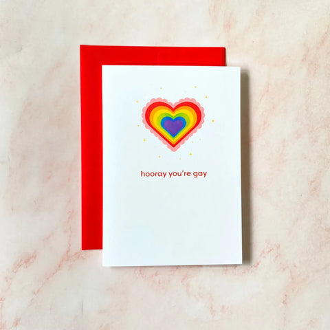  Hooray You're Gay! | Pride Mini Greeting Card Cheeky Peach Designs Cards art-noise.myshopify.com hooray-youre-gay-pride-mini-greeting-card