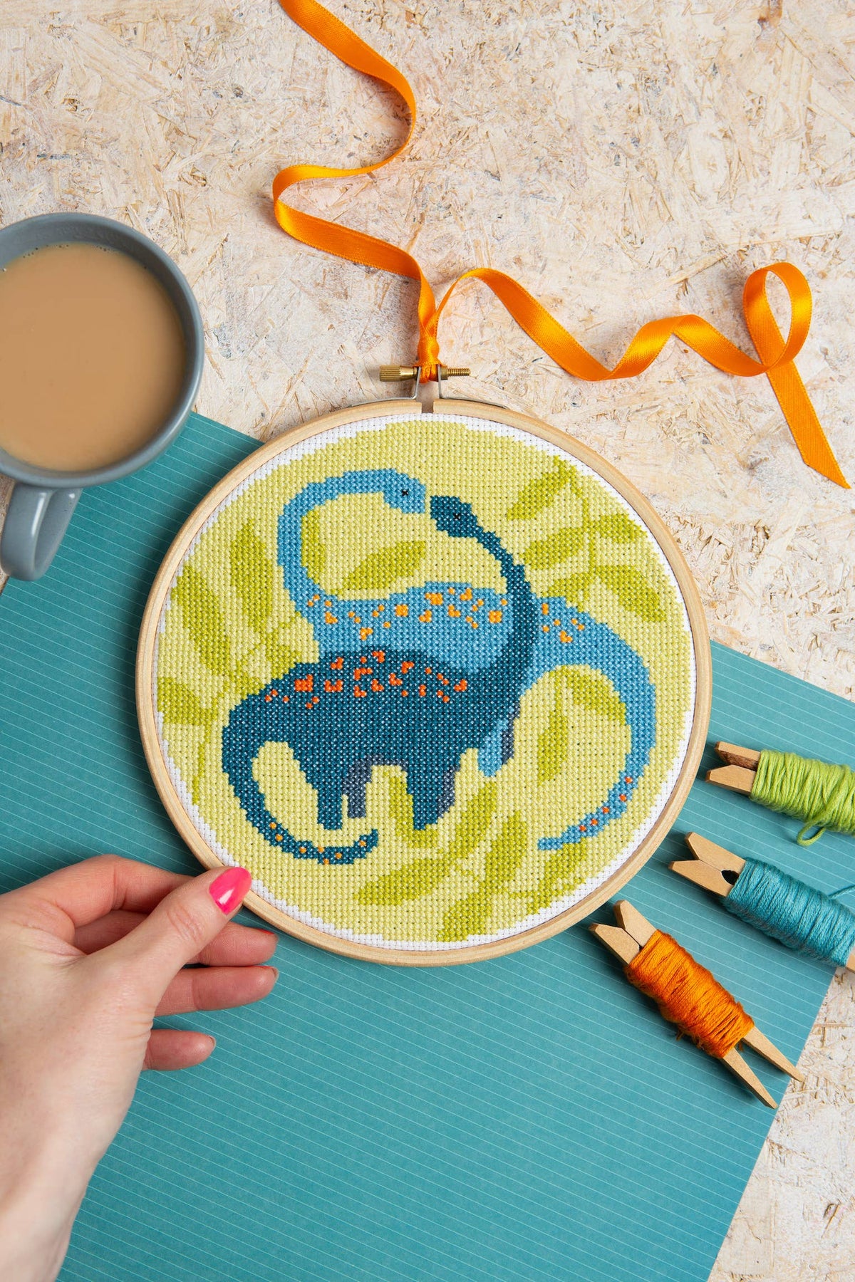 Diplodocus Cross Stitch Kit | Dinosaur Craft Kit