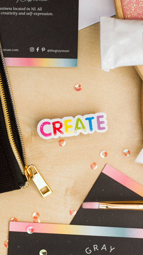 The Gray Muse - CREATE Enamel Pin - Art Noise The Gray Muse - CREATE Enamel Pin The Gray Muse Brooches & Lapel Pins art-noise.myshopify.com the-gray-muse-create-enamel-pin