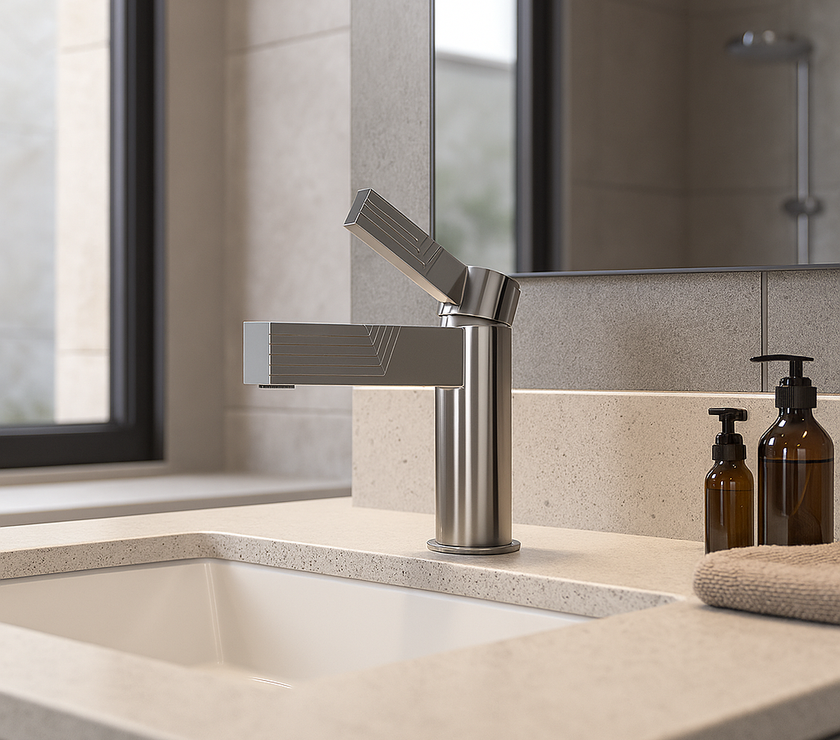 Monolith Brass Bathroom Faucet – Matte Black, Chrome & Brushed Nickel