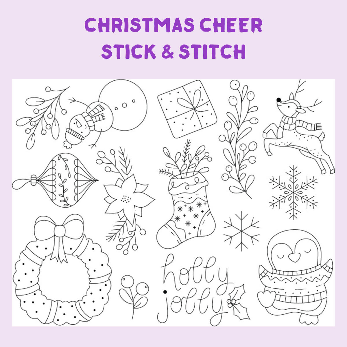 Christmas Cheer Stick & Stitch Embroidery Pack