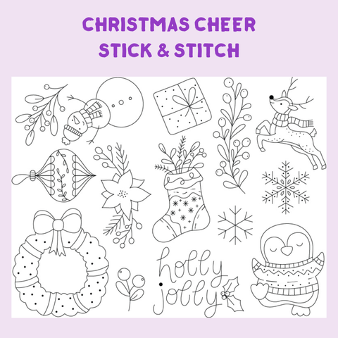 Christmas Cheer Stick & Stitch Embroidery Pack