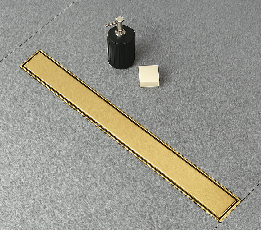 Architect Linear Shower Drain – 32" Linear Shower Drain with Leveling Feet, ABS Base Flange & LESSO Flush Bushing – Tile Insert & Grate Cover(UPC Certified)