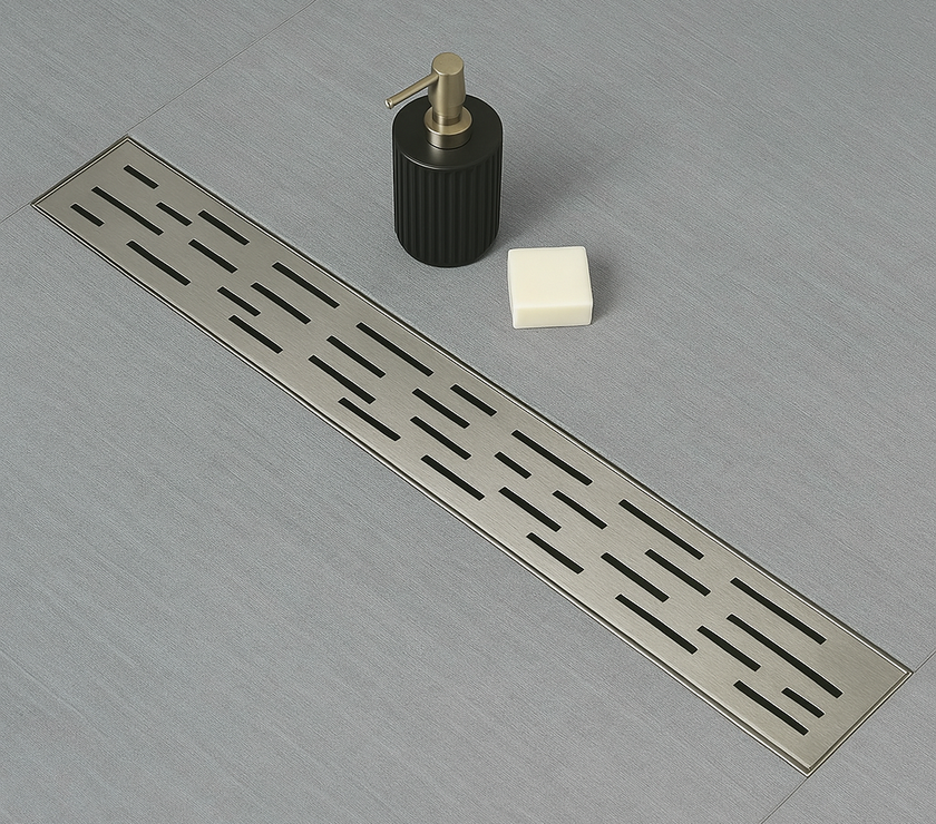 Architect Linear Shower Drain – 36" Linear Shower Drain with Leveling Feet, ABS Base Flange & LESSO Flush Bushing – Tile Insert & Grate Cover(UPC Certified)